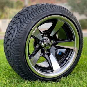 12″ Bullitt Machined/black Aluminum Wheels Low Profile Dot Tires Combo