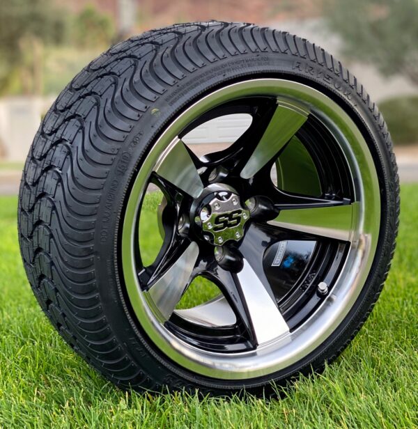 12″ Bullitt Machined/black Aluminum Wheels Low Profile Dot Tires Combo