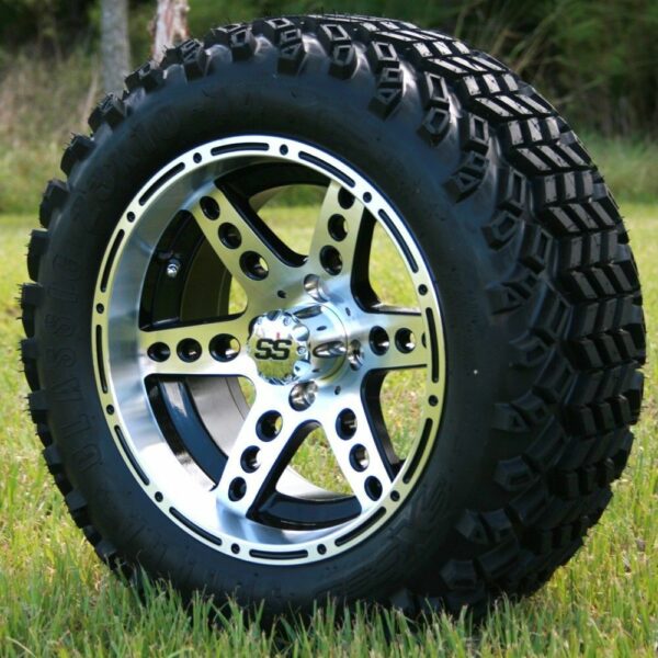 14″ Dominator Machined/ Black Wheels Dot All Terrain Tires Combo