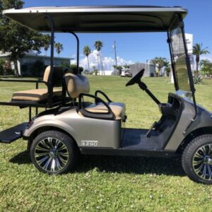 The E-Z-GO TXT golf car delivers a consistently smoother ride and improved energy efficiency by fusing industry-leading technology with tried-and-true dependability. With its 48-volt electric drivetrain and TruCourseTM Technology, it provides your course with the ideal mix of efficiency and performance.