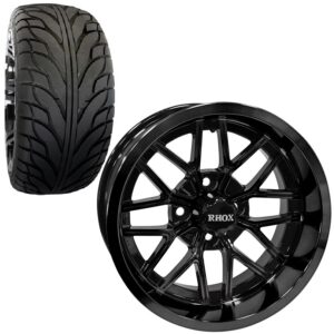 Golf Cart Wheel And Tire Combo Street Ta Gloss Black