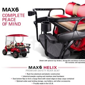 Golf Cart Rear Flip Seat Kit Max6 Helix With Upgraded Cushions For Sale