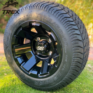 10″Atlas Black Wheels Low Profile Dot Tires Combo